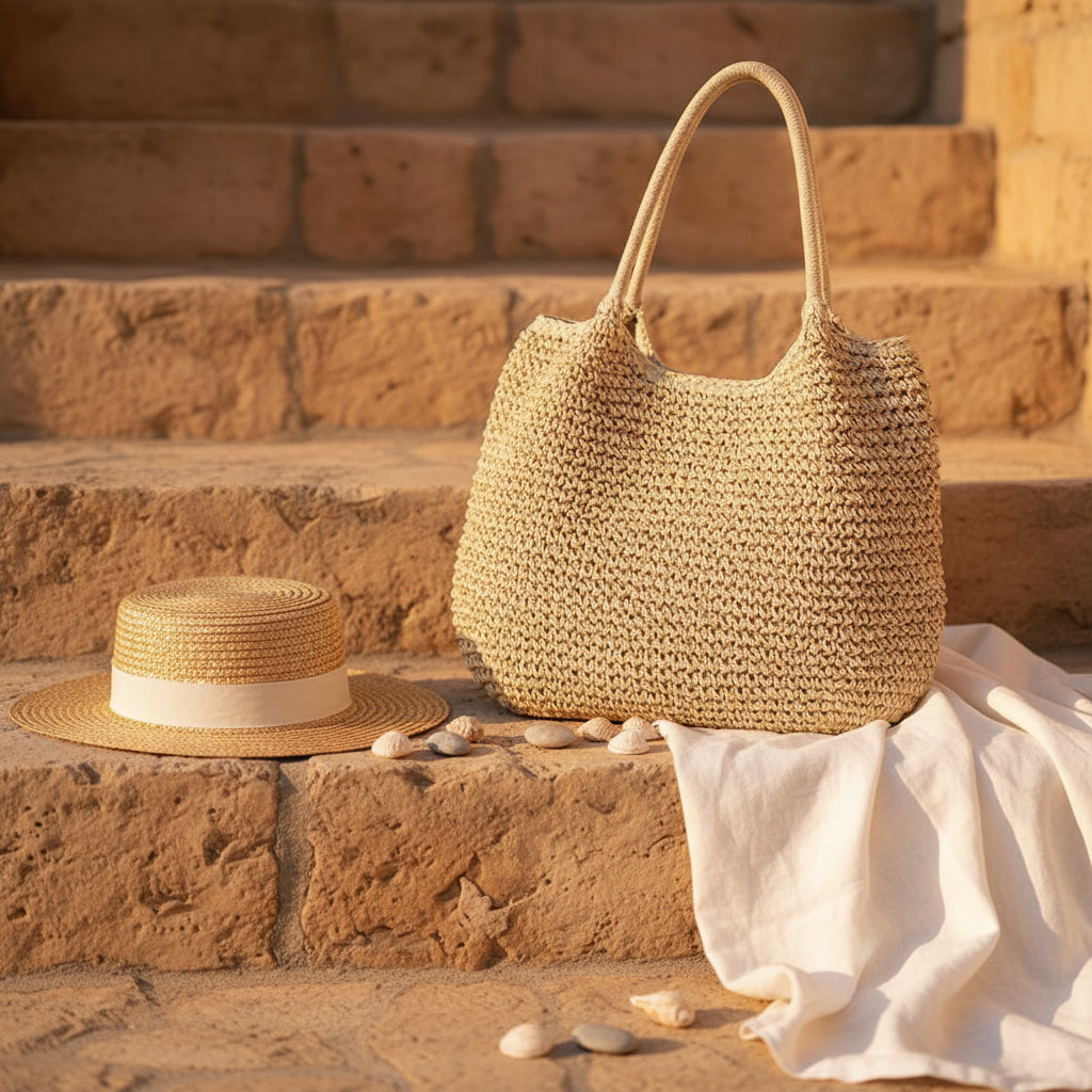 Calanque - Sac Vintage Paille
