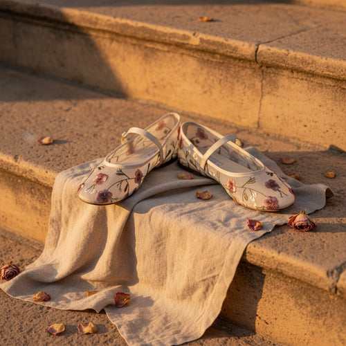 Alizé - Ballerines Brodée Fleurs Roses