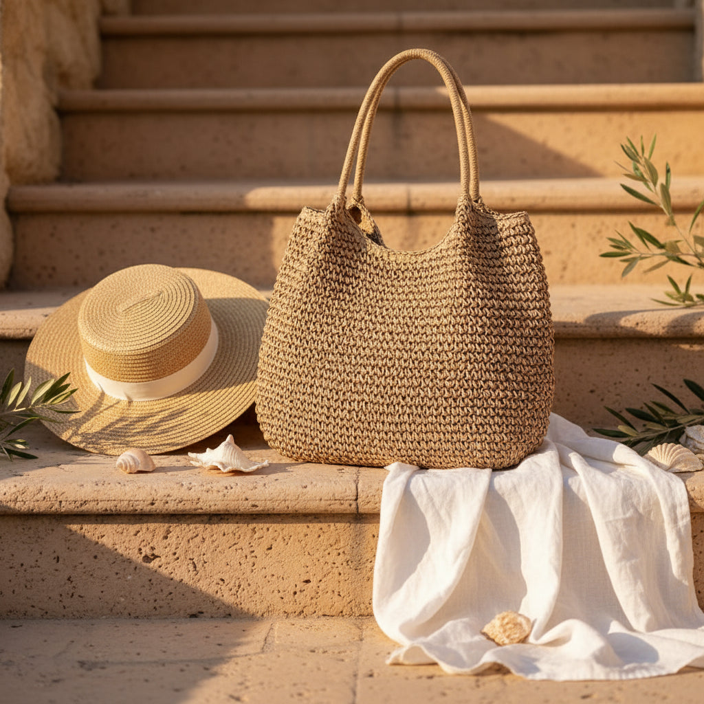 Calanque - Sac Vintage Paille